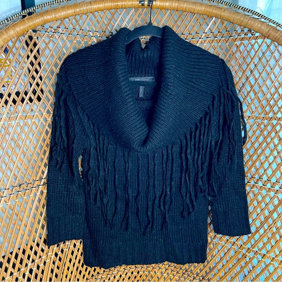 BCBG Max Azria Black Fringe Women's Sweater - Picture 1 of 5